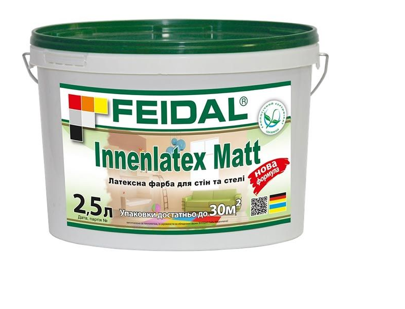 Фарба латексна Feidal Innenlatex Matt глибокий мат білий 1,4 кг